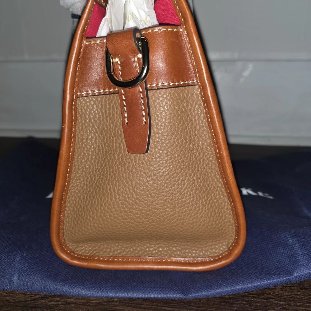 Dooney & Bourke Pebble Leather Satchel Bag in Brown